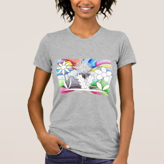 Camisa de flores colorida das mulheres