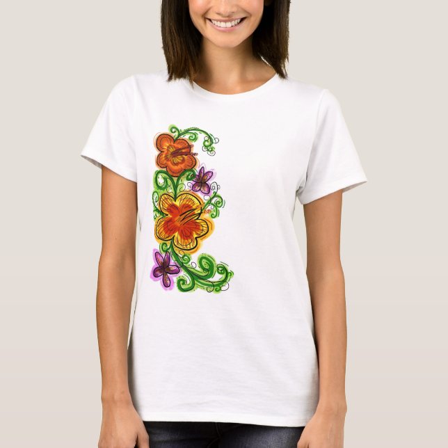 Camisa de flores de arte (Frente)