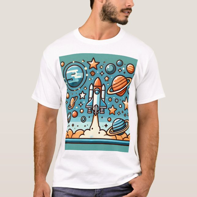 Camisa de foguete espacial (Frente)