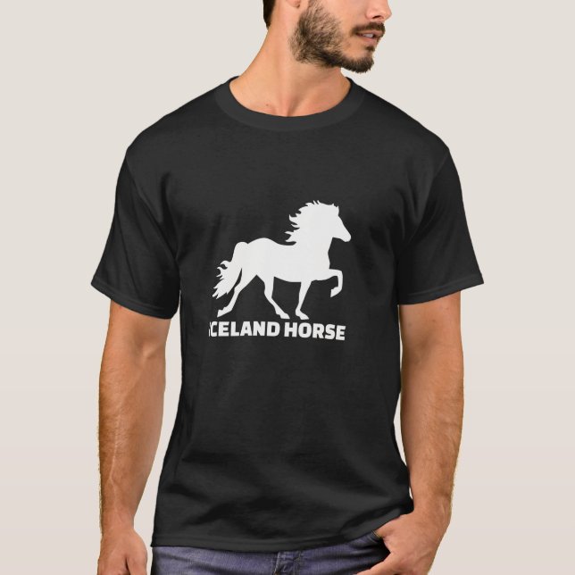 Camisa de folga comprida do cavalo islandês (Frente)