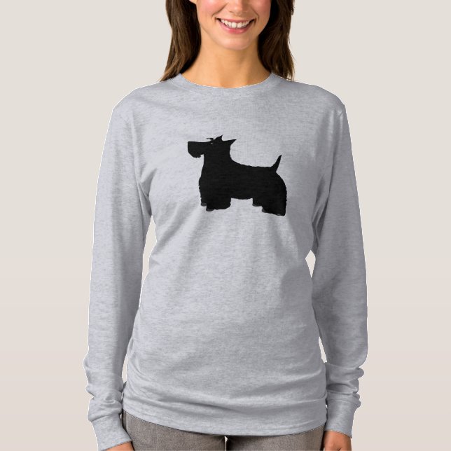 Camisa De Folga Longa De Terrier Escocês (Frente)