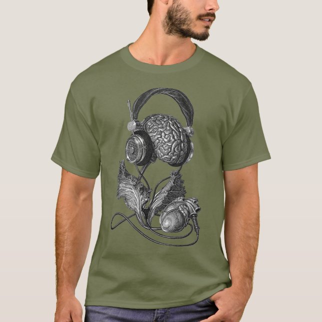 Camisa de fone de ouvido DJ Eu coração sendo uma f (Frente)