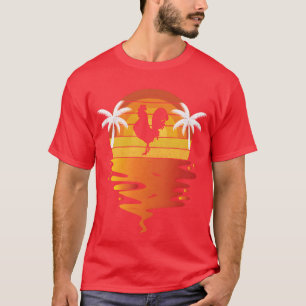 Camisa de frango anos 70 vintage retro pôr do sol