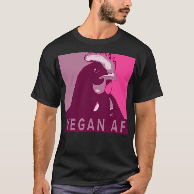 Camisa de frango inspirada por Pop cor-de-rosa Veg (Frente)