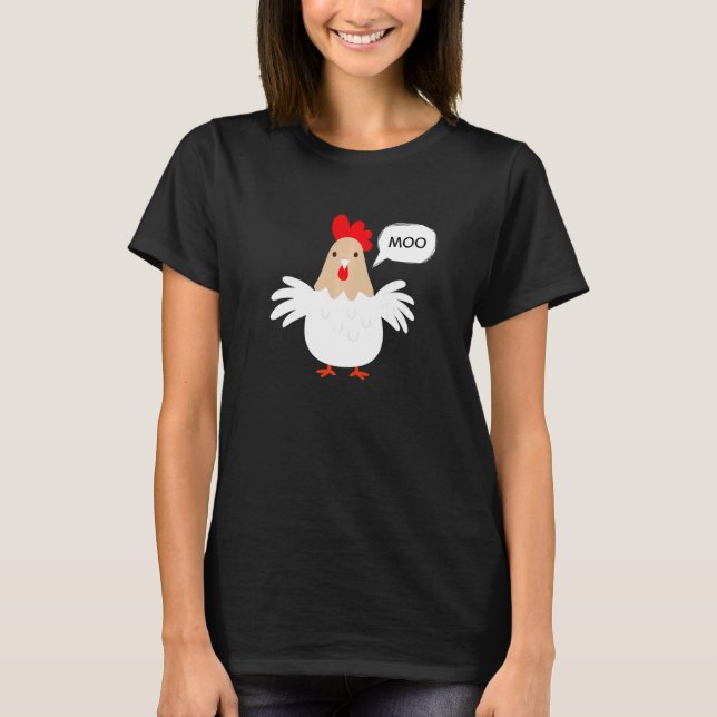 Camisa de Frango Moo Piada Vaca Presente para Aman (Frente)