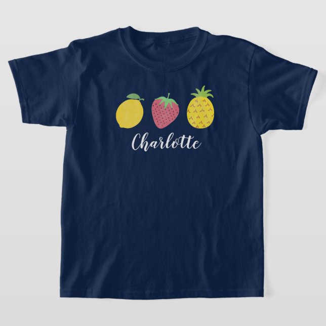 Camisa de Fruta tropical de verão da menina (Postura )