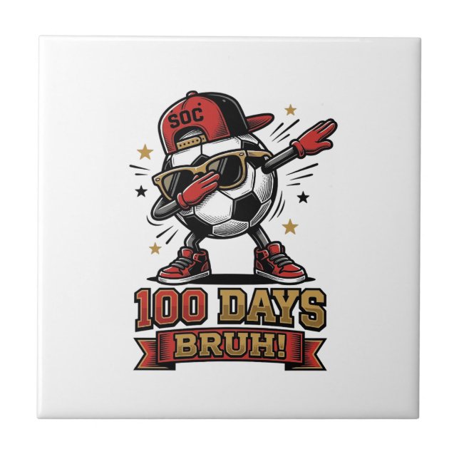 Camisa de futebol com design de dabbing de 100 dia (Frente)