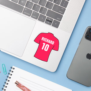 Camisa de futebol design em vermelho. adesivo