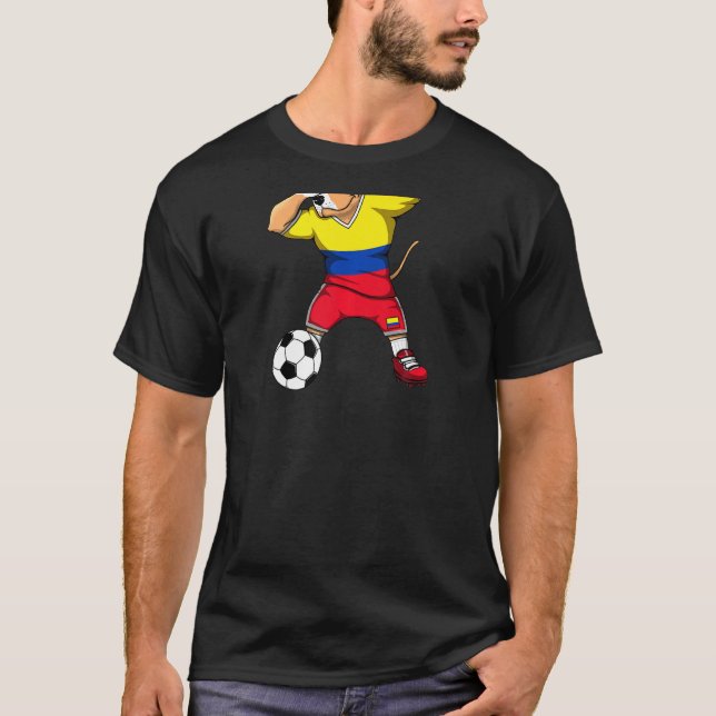 Camisa de futebol do cão Pitbull Dabbing Colômbia  (Frente)