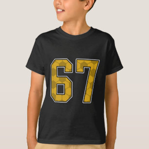Camisa de Futebol Dourada Padrão Número 67 Uniform