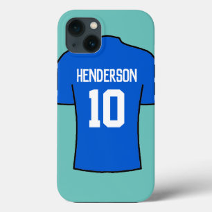 Camisa de futebol em azul com nome e número