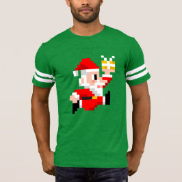 Camisa de futebol masculina: Papai Noel de 8 bits