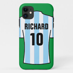 Camisa de futebol na capas de iphone azul clara de