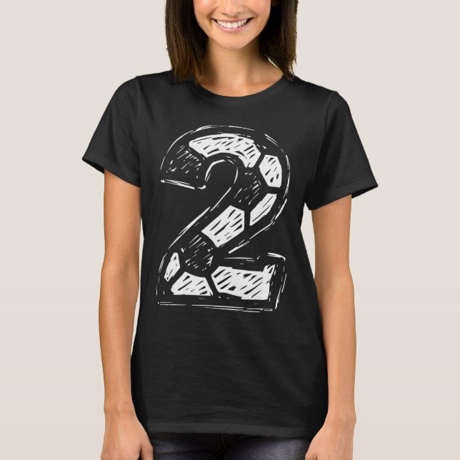 Camisa de Futebol Número 2 Esboçado Futebol Ll Est (Frente)