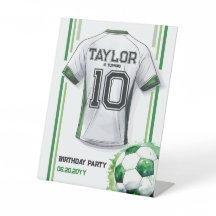 Camisa de Futebol Verde para Meninos Festa de Aniv