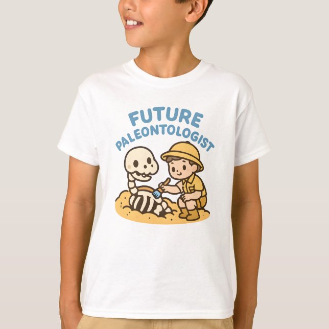 Camisa de Futuro Paleontólogo para Crianças (Frente)