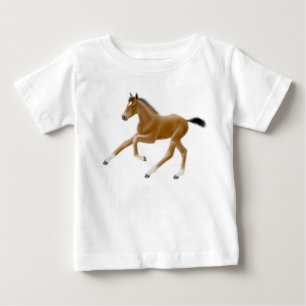 Camisa de galope do bebê do potro do cavalo do