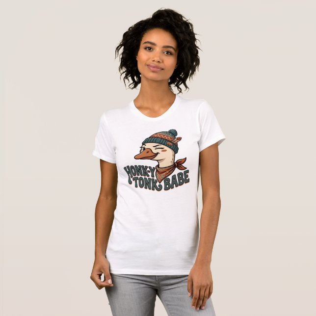 Camisa de Ganso Honky Tonk Babe, Presente de Conce (Frente Completa)