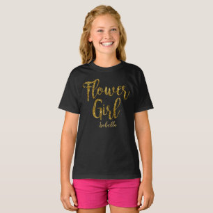 Camisa de Garota Flor Personalizada   Impressão de