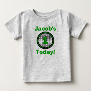 Camisa de Garoto de Primeiro Aniversário Verde