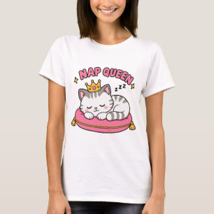 Camisa de Gata Mãe Rainha do Sono Gato Fofo Kawa