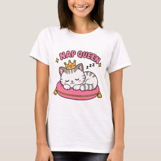 Camisa de Gata Mãe Rainha do Sono | Gato Fofo Kawa