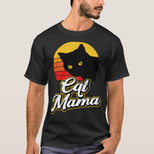 Camisa De Gata Vintage Retro Black Cat Mama Shirt