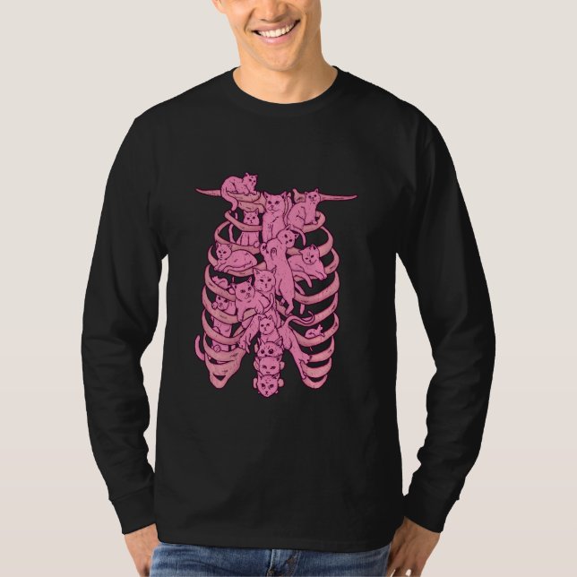 Camisa de Gatinho de camisa de gato Skeleton Gótic (Frente)