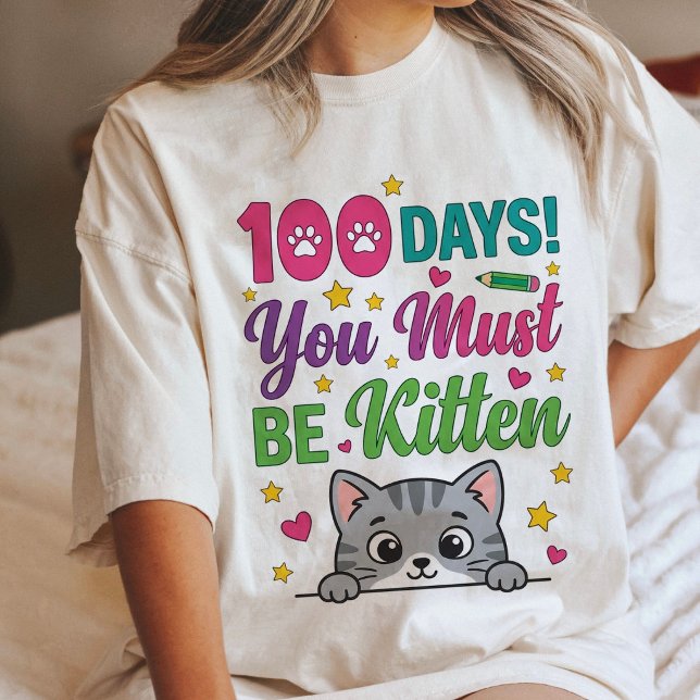 Camisa de Gatinho Professor Kit de 100 Dias de Esc (Criador carregado)