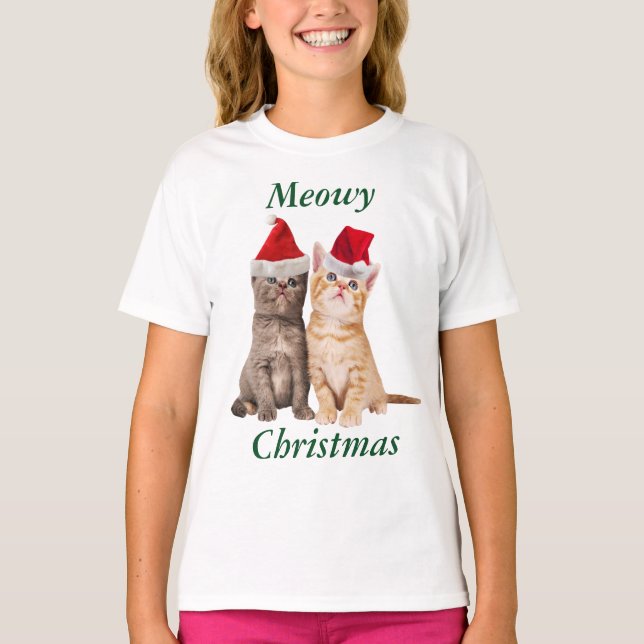 Camisa De Gatinhos Feliz De Natal (Frente)