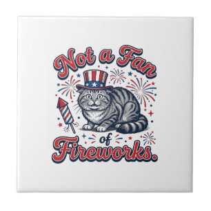 Camisa de Gato Assustado Não é Fã de Fogos de Arti