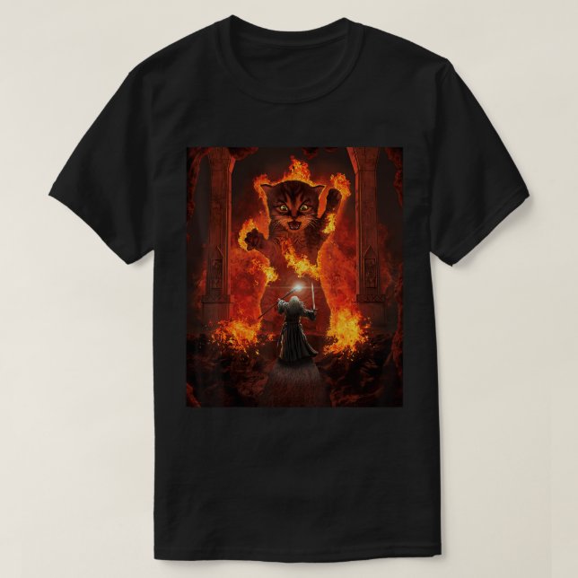Camisa de gato balrog T-Shirt (Frente do Design)