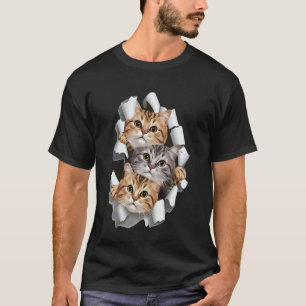 Camisa de Gato, Camiseta de Gato, Camisa de Tecido