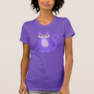Camisa de Gato com Dente Desigual Roxo