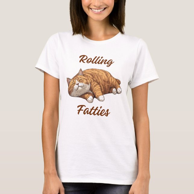 Camisa De Gato Com Gorduras Rolantes, Gato Engraça (Frente)