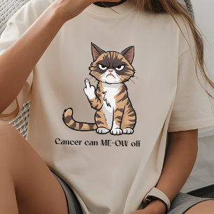 Camisa de gato com raiva de sobrevivente de câncer