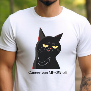Camisa de gato com raiva do sobrevivente de câncer