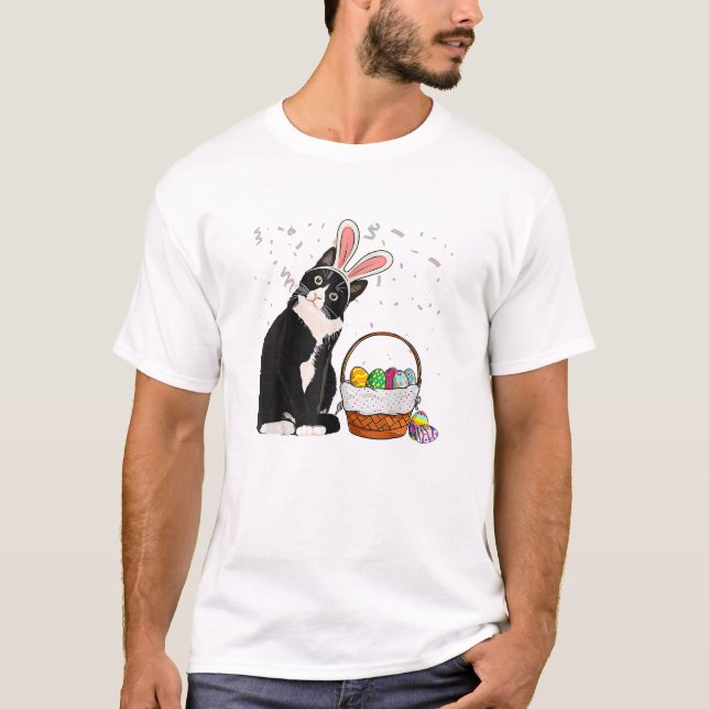 Camisa de Gato de Páscoa com Orelhas de Coelho e O (Frente)