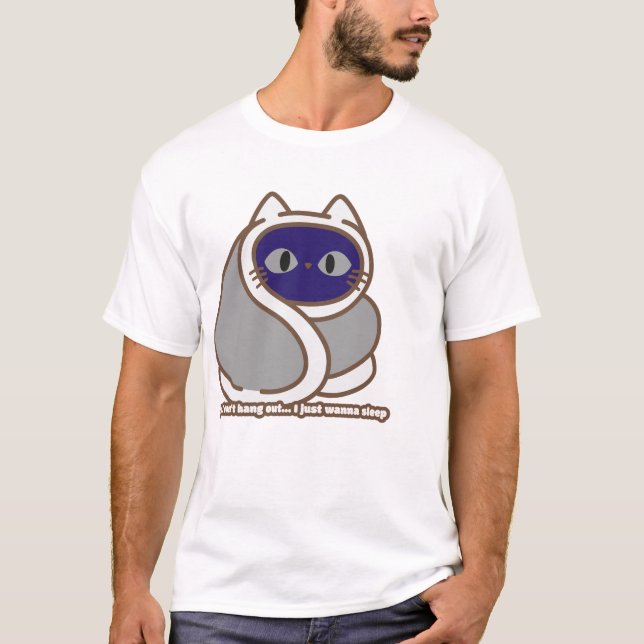 Camisa de gato divertida para amantes do sono (Frente)