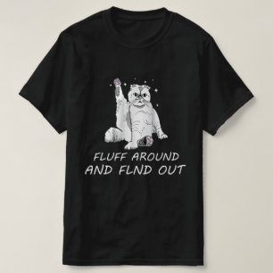 Camisa de Gato Engraçada e Encontrei mulheres