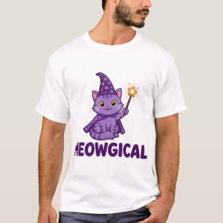 Camisa de Gato Feiticeiro Divertida e Mágica