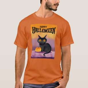 Camisa de Gato Feliz de Halloween