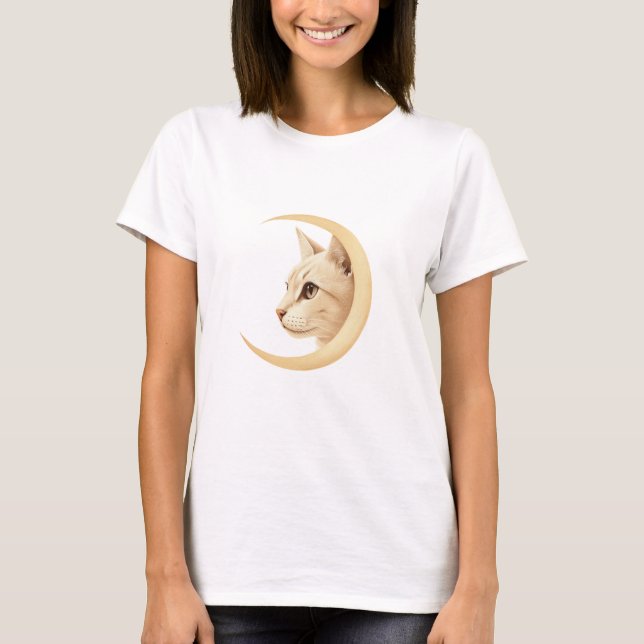 Camisa de Gato-Lua - Design Gatinho (Frente)