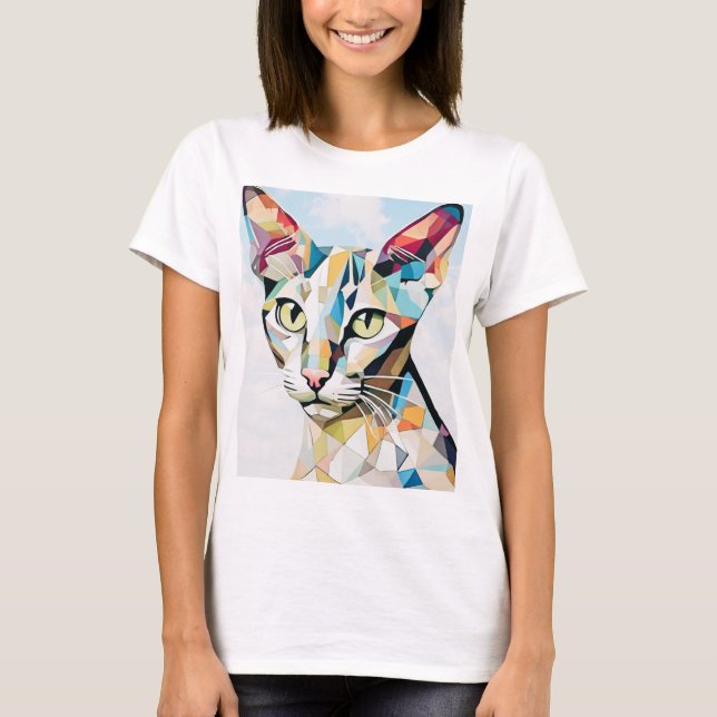 Camisa De Gato Oriental Cubista (Frente)