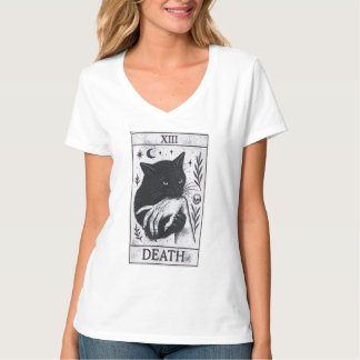 Camisa de Gato Preto com Carta de Tarot – Camisa T