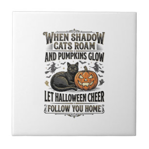 Camisa de Gato Preto de Halloween com Gravação de