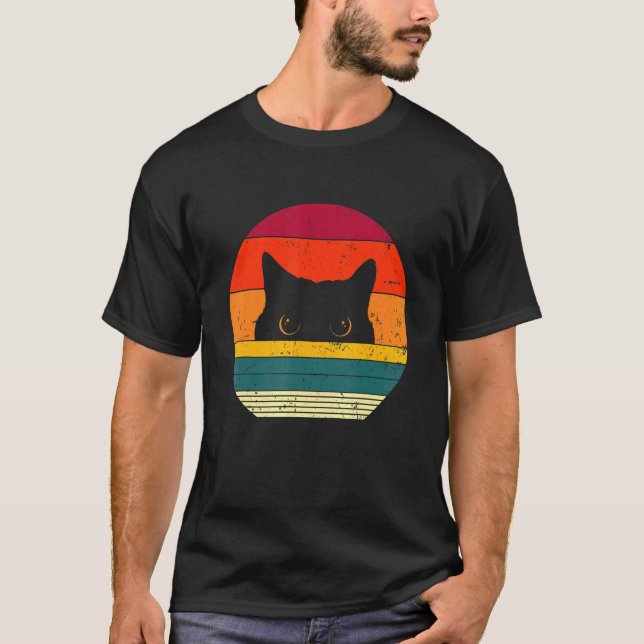 Camisa De Gato Retroativa, Amante De Gato Preto Vi (Frente)