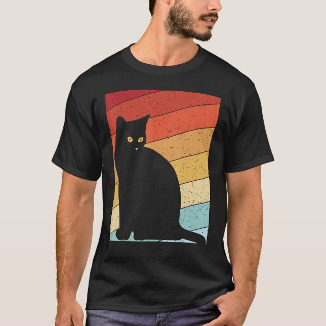 Camisa De Gato Retrotraída, Camisa De Gato Preto,  (Frente)