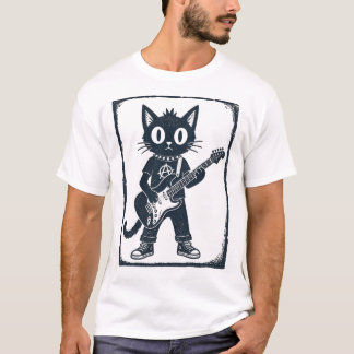 Camisa de Gato Rock Star, Camiseta Y2K de Gatinho 