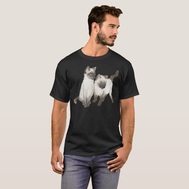Camisa De Gato Siamesa - Presente Para Pássaros De (Frente Completa)